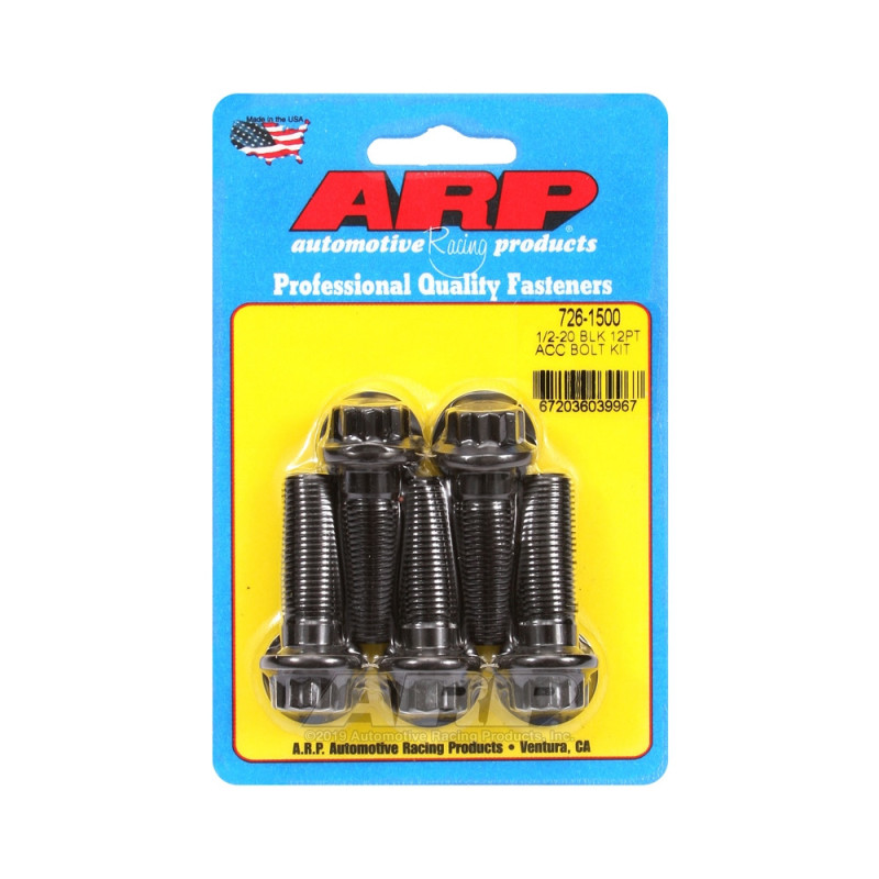 Set de șuruburi și piulițe universale ARP 1/2-20 – Black Oxyde, 12 capete x 5 - ARP-726-1500 - 726-1500 - 3666618199153
